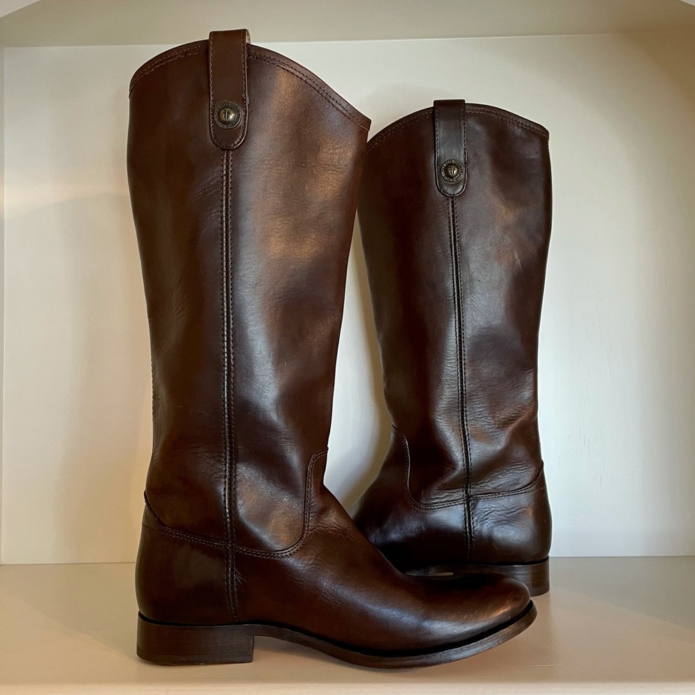 Frye Melissa Button Lug Boots, Dark Brown 8.5